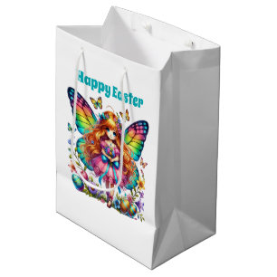 Cute Happy Easter fairy Medium  Gift Bag
