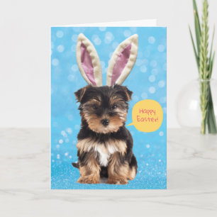 Cute Happy Easter From Your Snuggle Bunny Puppy Card