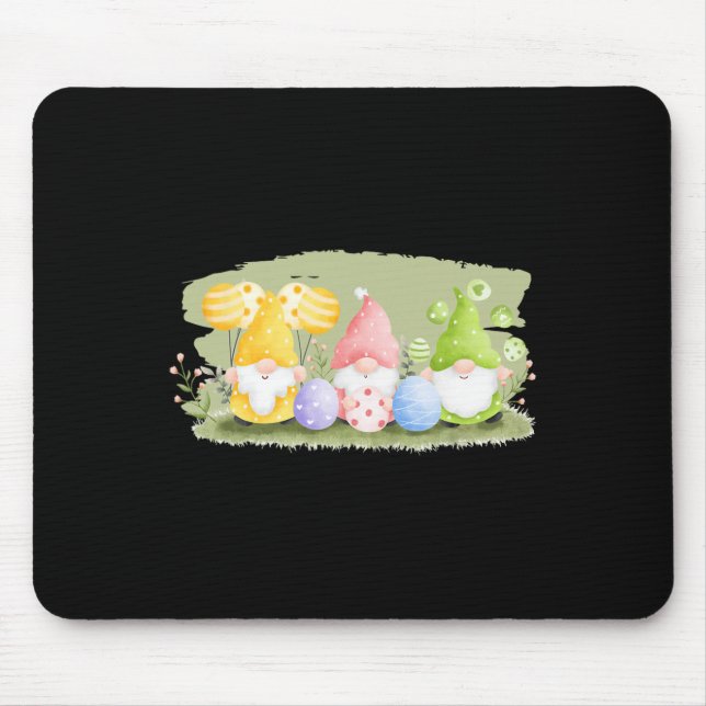 Cute Happy Easter Gnome Bunny Spring Day Egg Hunti Mouse Mat (Front)