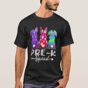 Cute Happy Easter Pre-K Squad Three Bunny Easter D T-Shirt
