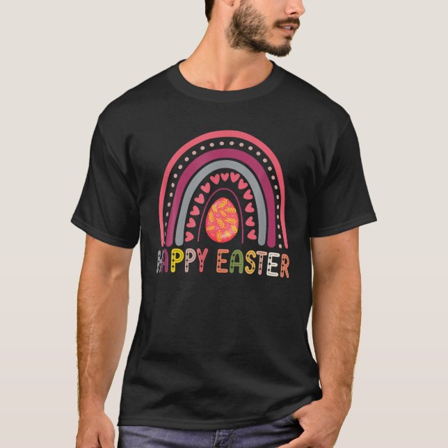 Cute Happy Easter, Rainbow Easter Costume, Easter T-Shirt (Front)