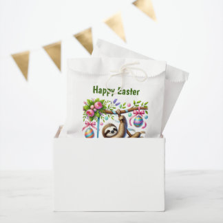 Cute Happy Easter sloth  Favour Bags