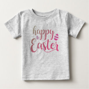 Cute Happy Easter Typography Easter Egg Baby T-Shirt