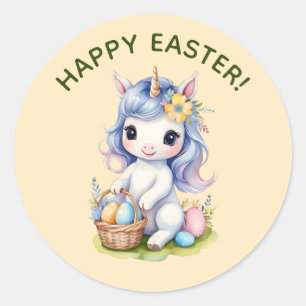 Cute Happy Easter Unicorn Sticker