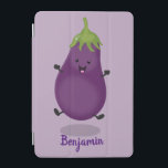 Cute happy eggplant aubergine cartoon illustration iPad mini cover<br><div class="desc">Add some garden fun to your day with this cute eggplant drawn in cute cartoon illustration style.</div>