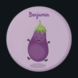 Cute happy eggplant aubergine cartoon illustration magnet<br><div class="desc">Add some garden fun to your day with this cute eggplant drawn in cute cartoon illustration style.</div>