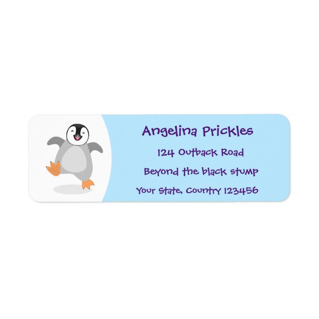 Cute happy emperor penguin chick cartoon (Front)