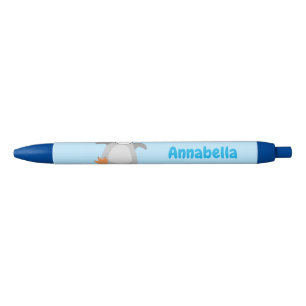 Cute happy emperor penguin chick cartoon black ink pen
