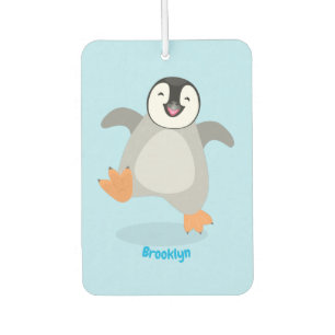 Cute happy emperor penguin chick cartoon car air freshener