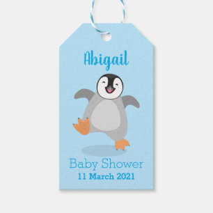 Cute happy emperor penguin chick cartoon gift tags