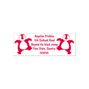 Cute happy emperor penguin chick cartoon  self-inking stamp