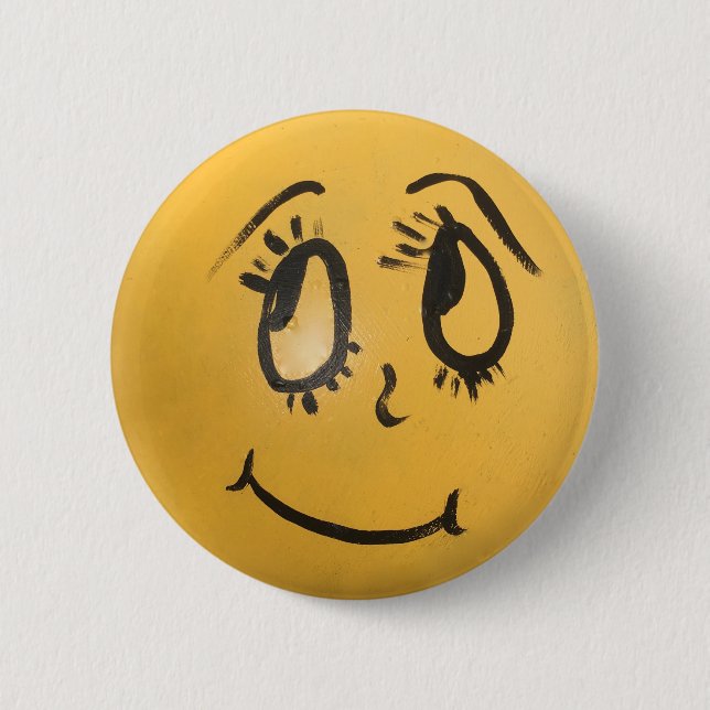 Cute Happy Face 6 Cm Round Badge (Front)