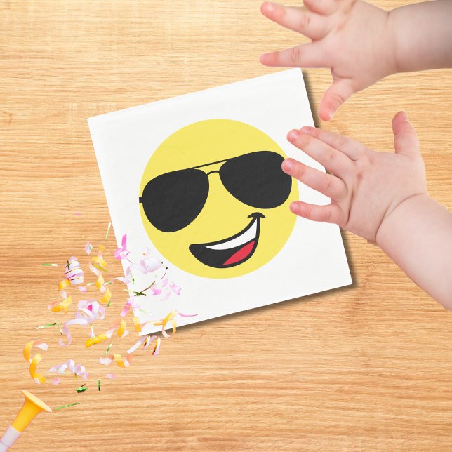 Cute Happy Face & Aviator Glasses,Fun Napkin (Creator Uploaded)