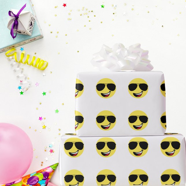 Cute Happy Face & Aviator Glasses,Fun Wrapping Paper (Creator Uploaded)
