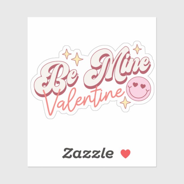 Cute Happy Face Be Mine Valentine's Day Vinyl (Sheet)