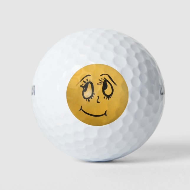 Cute Happy Face Golf Balls (Front)