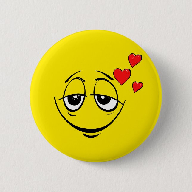 Cute Happy Face Love Emoji 6 Cm Round Badge (Front)