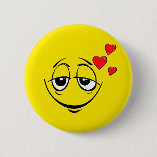 Cute Happy Face Love Emoji 6 Cm Round Badge