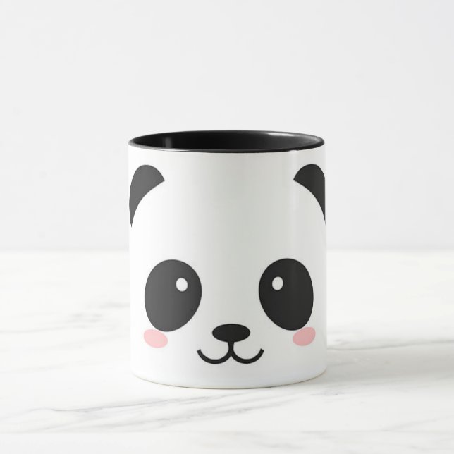 Cute Happy Face Panda Mug (Center)