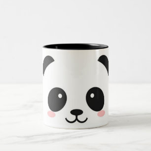 Cute Happy Face Panda Two-Tone Coffee Mug