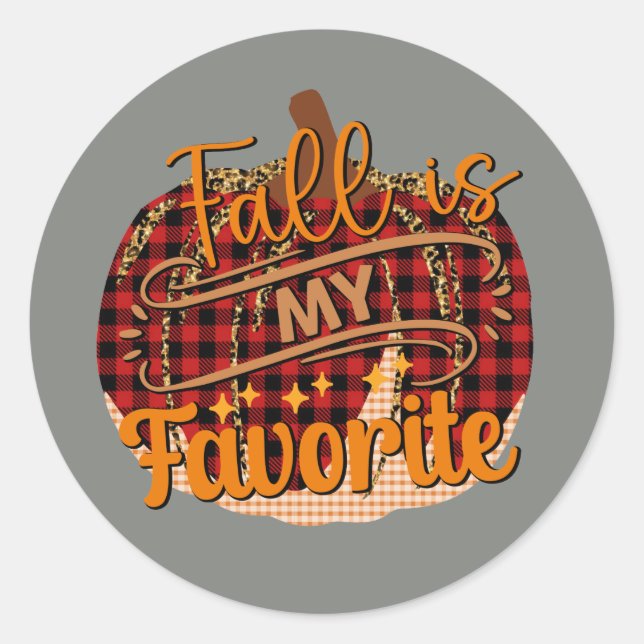 Cute Happy Fall seasonal pumpkin  Classic Round Sticker (Front)