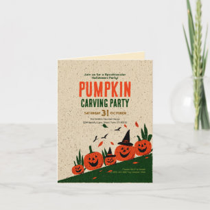 Cute Happy Fall Y'all Pumpkin Witch Hat Invitation