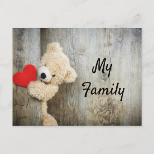 Cute Happy Family Teddy Bear Postcard