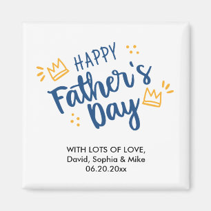 Cute Happy Fathers Day Personalized Custom Text Magnet
