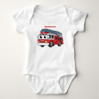 Cute happy fire engine cartoon
