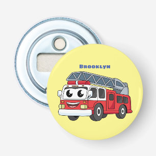 Cute happy fire engine cartoon bottle opener