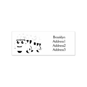 Cute happy fire engine cartoon rubber stamp