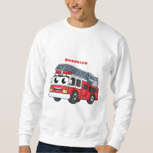 Cute happy fire engine cartoon sweatshirt