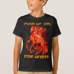 Cute happy fire yea lunar year new horse chinese T-Shirt