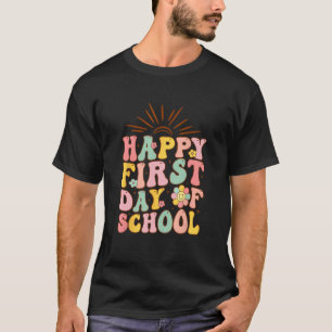 Cute Happy First Day Of School Back To School Stud T-Shirt