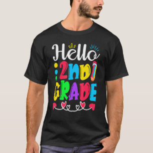 Cute Happy First Day Of School Hello 2nd Grade Roc T-Shirt
