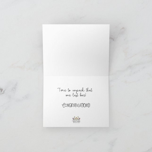 Cute Happy First Home-iversary Card for Realtors (Inside)