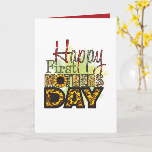 Cute Happy first Mother's Day add text inside Card