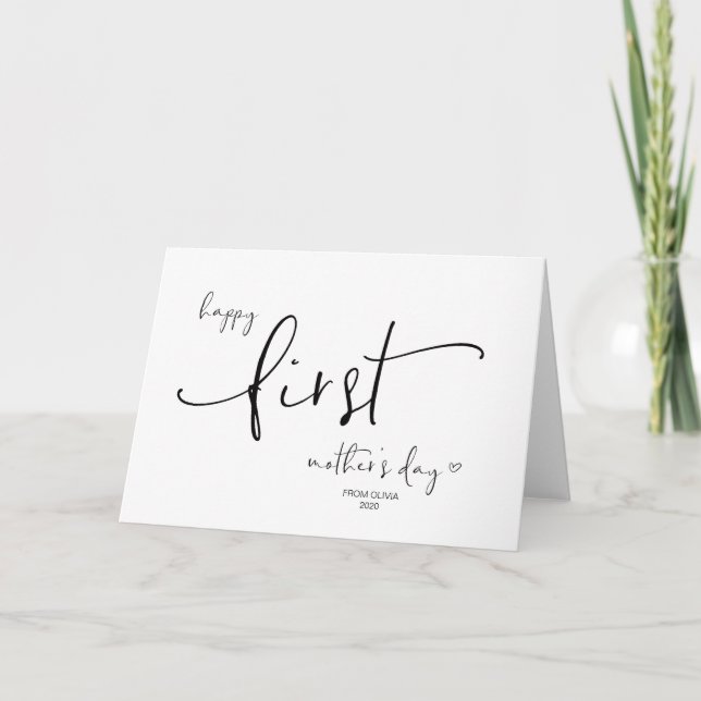 Cute Happy First Mother's Day Gift Keepsake Card (Front)