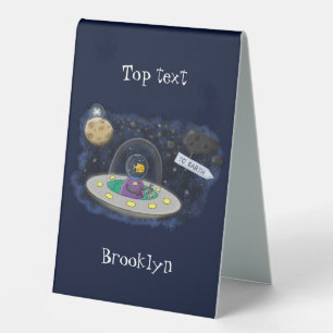 Cute happy fish ufo space cartoon illustration