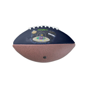 Cute happy fish ufo space cartoon illustration american football