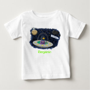 Cute happy fish ufo space cartoon illustration baby T-Shirt