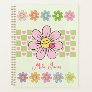 Cute Happy Flower Smile Custom Name Planner