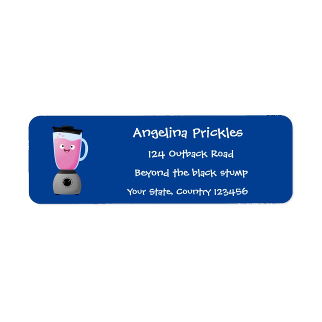 Cute happy food blender kitchen appliance cartoon (Front)