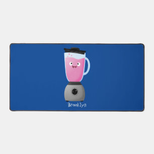 Cute happy food blender kitchen appliance cartoon desk mat