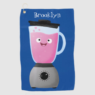 Cute happy food blender kitchen appliance cartoon golf towel