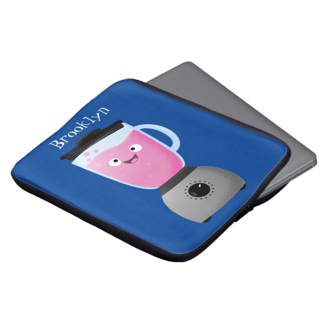 Cute happy food blender kitchen appliance cartoon laptop sleeve (Front Top)