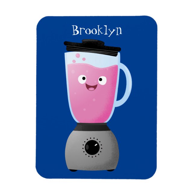 Cute happy food blender kitchen appliance cartoon magnet (Vertical)