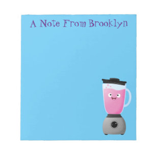 Cute happy food blender kitchen appliance cartoon notepad