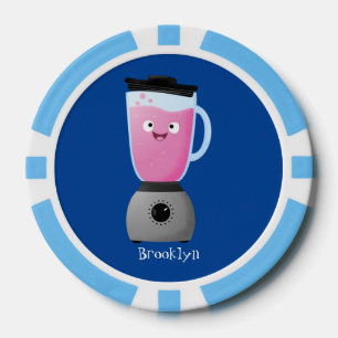 Cute happy food blender kitchen appliance cartoon poker chips