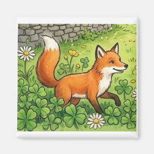 Cute Happy Fox Magnet